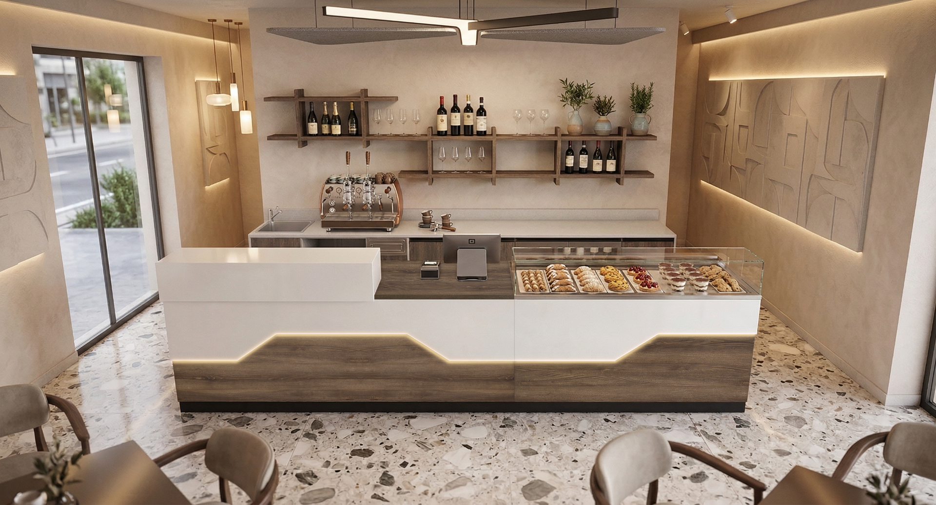 Bar KUMA Quercia + Bianco Opaco